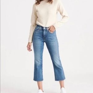 Lucky Brand High Waisted Crop Mini Boot Bridgette Jean Size 25